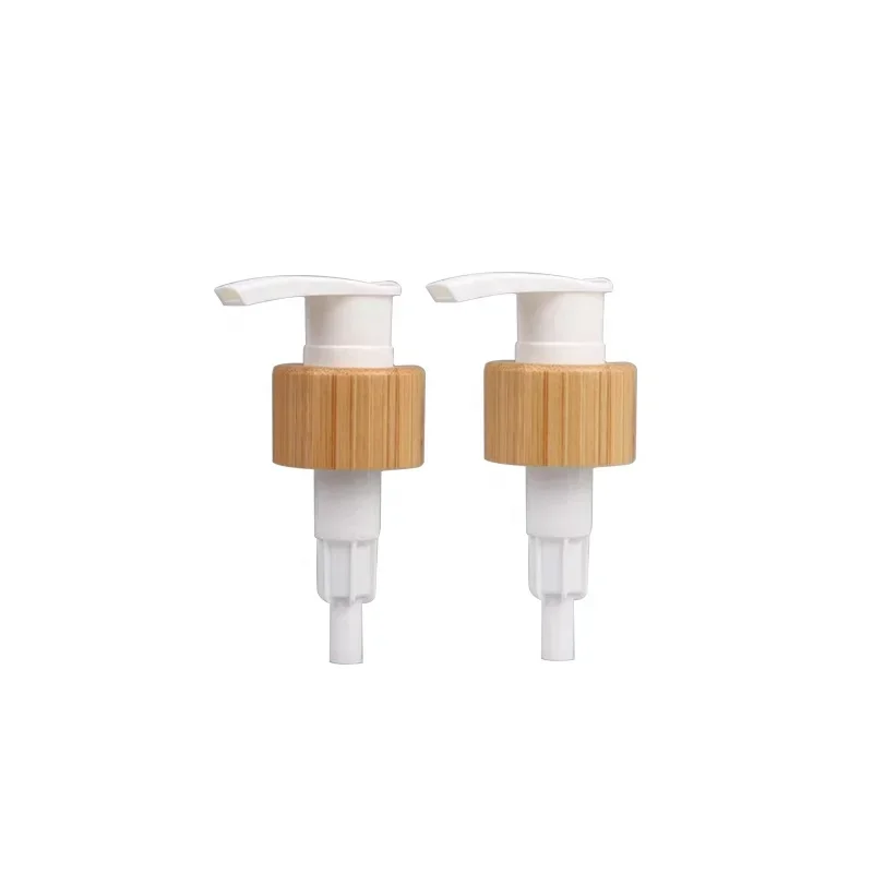 

50pcs stocks eco friendly nature soap dispenser pump bamboo shampoo hand wash lotion pump for 24/410 28/410 neck bottle