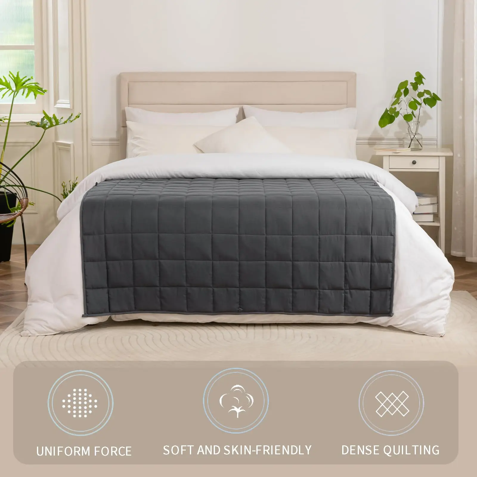 بطانية Good Nite للبالغين، بطانية استرخاء لتحسين النوم، مثالية لنوم أفضل (4-8 كجم)