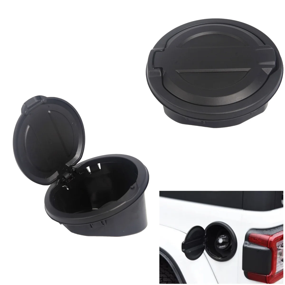 

lantsun JL Left Side Tank Cap Aluminum Alloy +ABS Black for Jeep FOR wrangler 2018+ JL1030