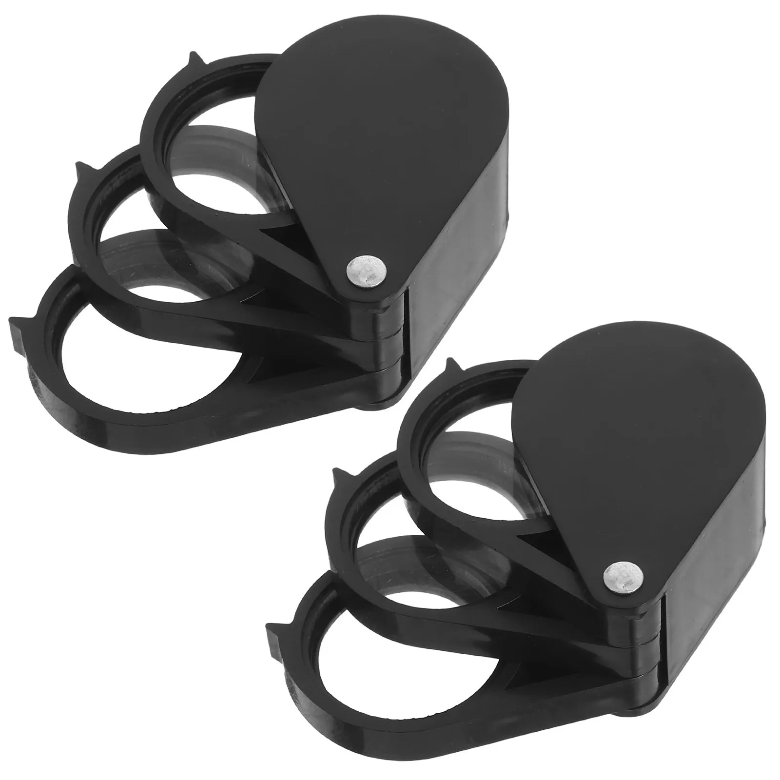 2Pcs Folding Pocket Magnifying Glass Acrylic Lens Triple Magnifier Loupe Optical Compact Portable Folding Magnifier for Reading