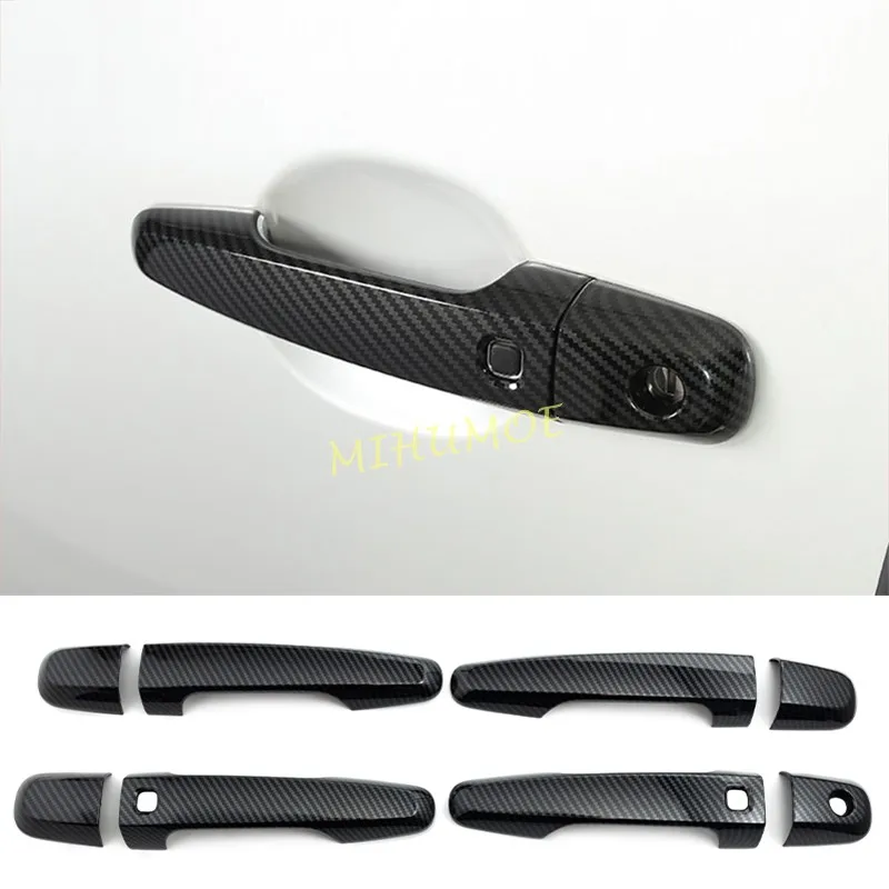 

For 2016-2025 Mitsubishi Pajero Montero Sport MK3 Carbon Fiber Door Handle Cover Trim w/ Keyless 2024 2023 2022 2021 2020