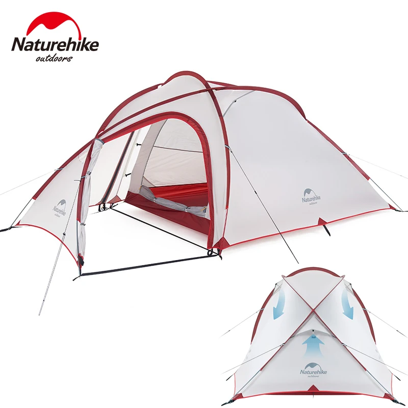 

Naturehike Hiby Ultralight Tent for 3-4 Person Semi Geodesic Tent Hiking Camping Travel 1 Room 1 Hall Tent Waterproof PU3000