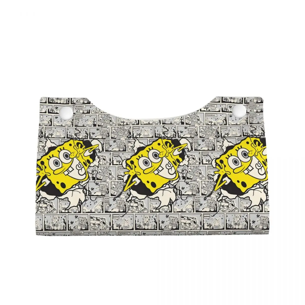 Custom SpongeBobed Facial Tissue Box Cover Rectangular Cute Cartoon PU Leather Tissue Box Holder for Car Toilet