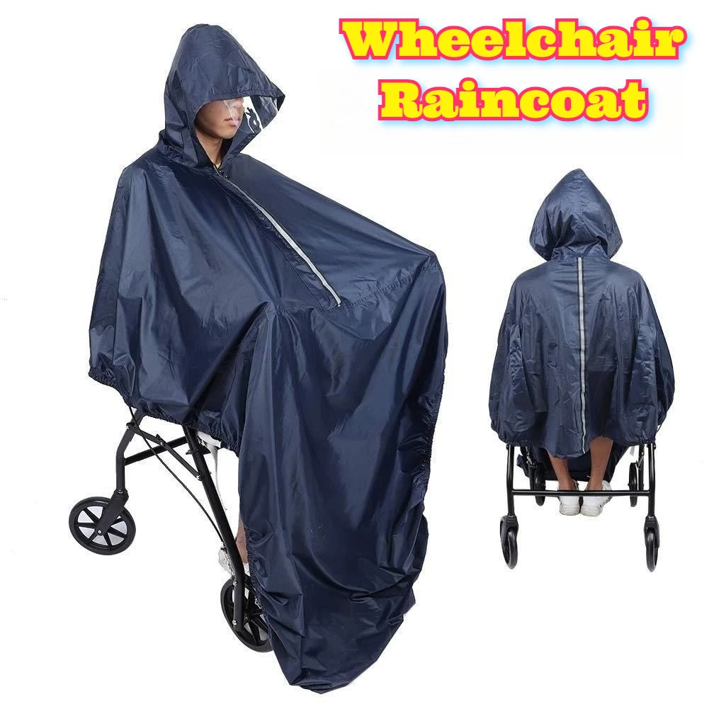 Electric Wheelchair Rain Cape Poncho Windproof Waterproof Cover Disabled Adult Elderly Raincoat Windproof Anti Slip Rainning Big
