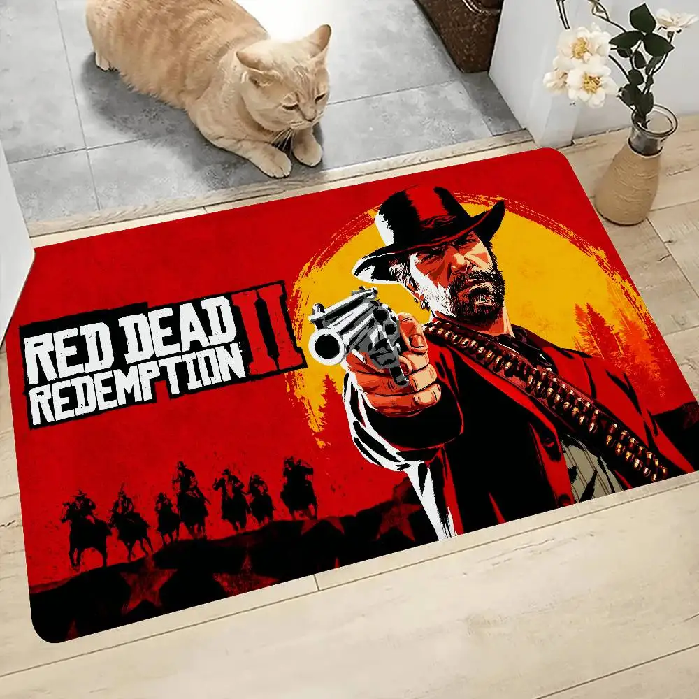 Game R-Red Dead-R-Redemptions Hallway Carpet Washable Non-Slip Living Room Sofa Chairs Area Mat Kitchen Doormat Area Rug
