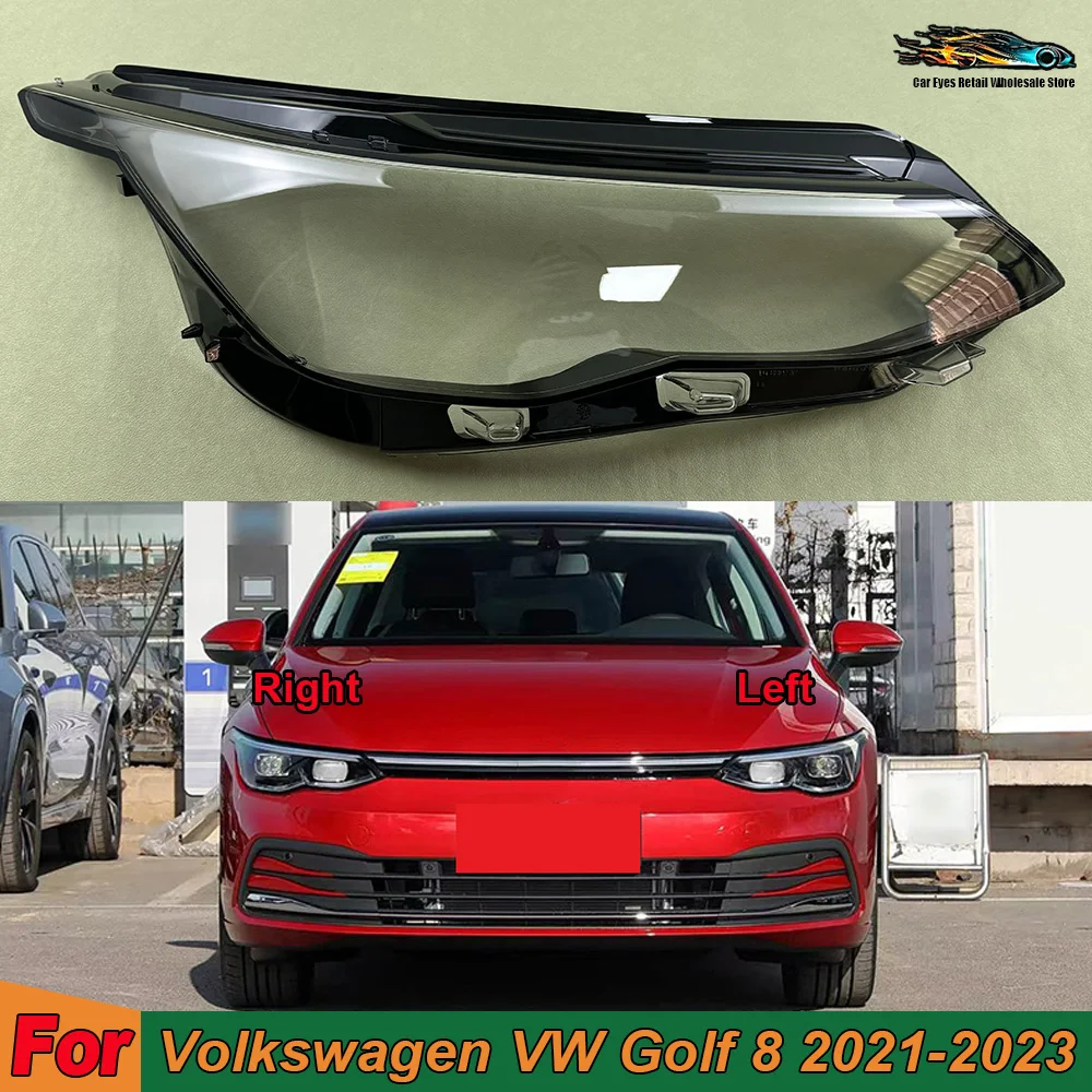 

Для Volkswagen VW Golf 8 MK8 R-Line GTI 2021 2022 2023 (Low) Прозрачная крышка фары / Защитный кожух фары / Корпус фары