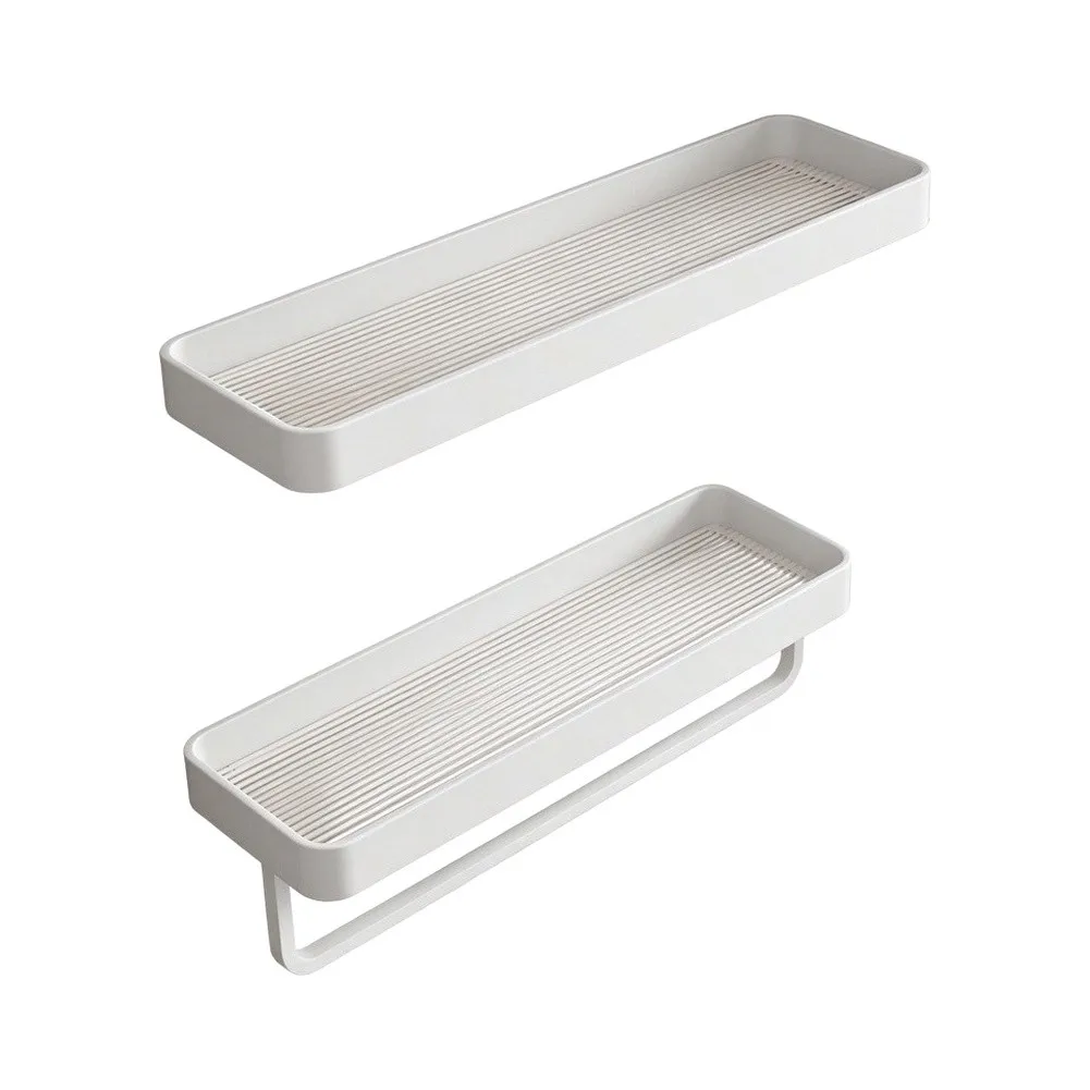 Bathroom Toiletry Rack 2pcs Space Aluminum No Drilling Double Tier Storage Shelf for Towels and Beauty Essentials