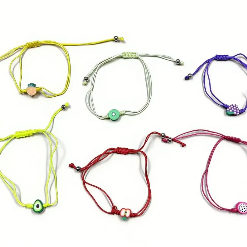 【 Dopamine Fruit Hand Rope 】 Fun Fruit Beads Summer Vacation Style Candy Color Hand Accessories