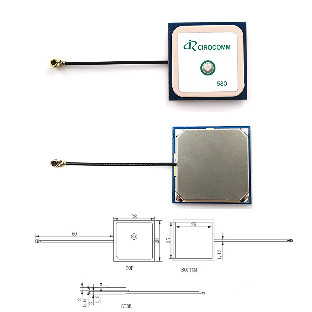 Beitian BT-580 33dB GPS GLONASS BeiDou GALILEO Active Ceramic Patch Antenna for RC Drone Flight Control Model Aircraft