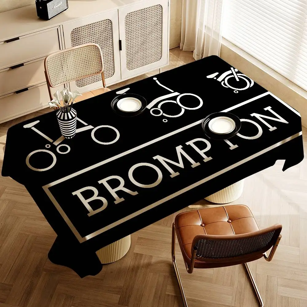 Abstract Art Bicycle Brompton Tablecloth Birthday Party Wedding Christmas Table Cover Wipe Desk Cloth Decor Covers Rectangle