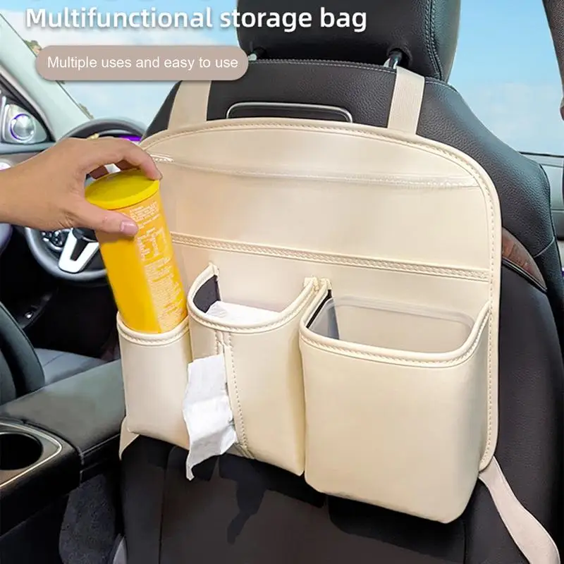 

Car Backseat Organizer Auto Storage Tissue Box with Multiple Pockets Car Seat Back Protectors Rear Seat Storage Bag for For Cars