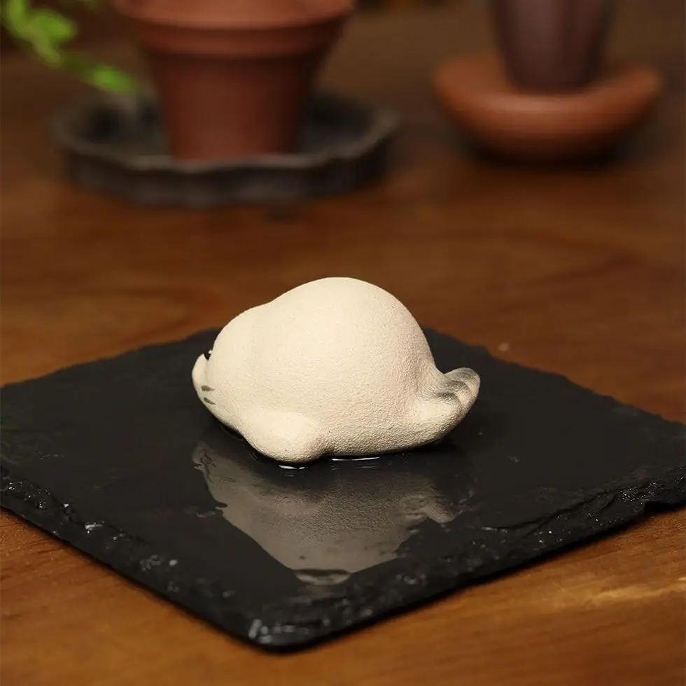 ليتل ختم الشاي الحيوانات الأليفة الأبيض اليشم قسم الطين النخيل ليتل جميل الديكور الأزياء الإبداعية الخام الخام الأرجواني الرمال النقي اليد الشاي الحيوانات الأليفة