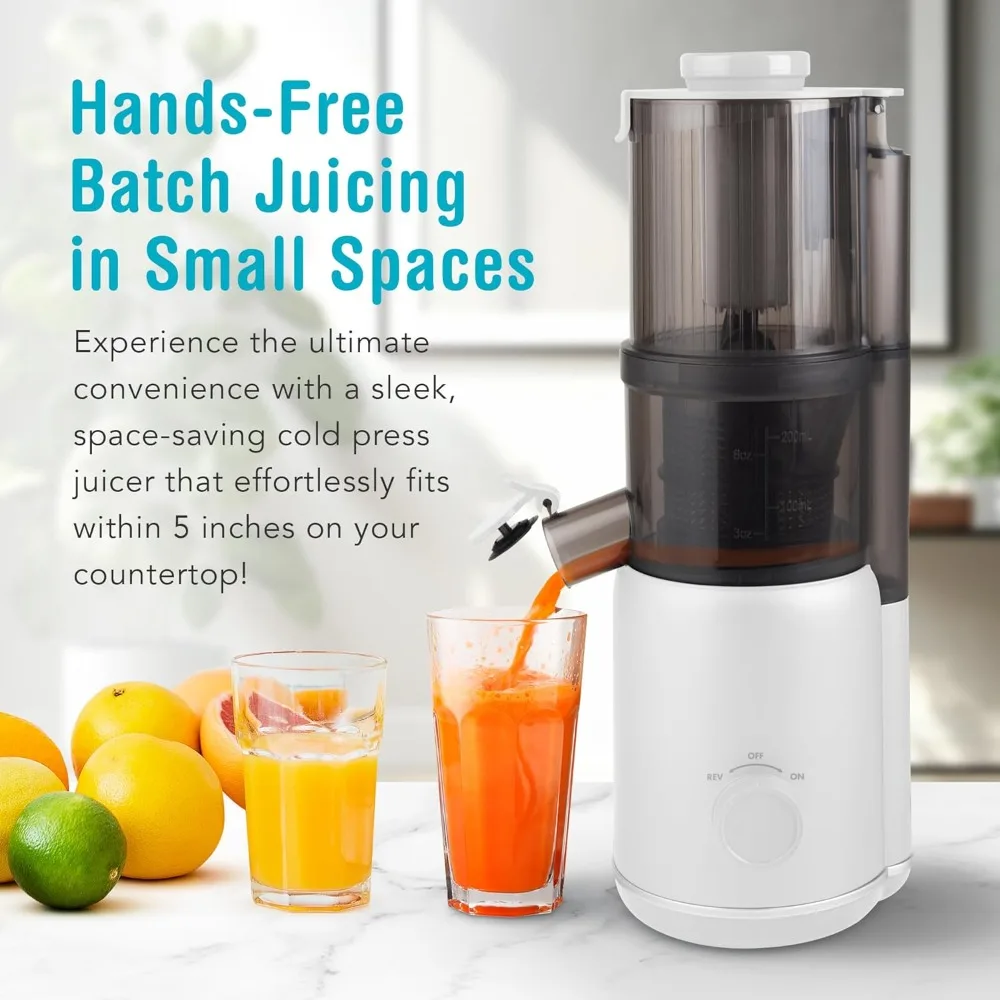 Haoyunma Multi-Batch Compacte Koude Pers Juicer SMB-1, Handsfree, Hoppertoevoer, Draagbaar