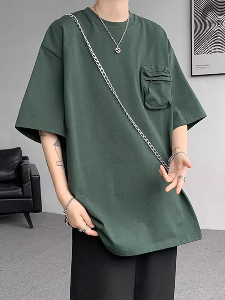 

Loose Fit Youthful een T-irt Men's Summer Heavyweight ket f Sve Trendy Brand Teenager ort Sve round Ne Top