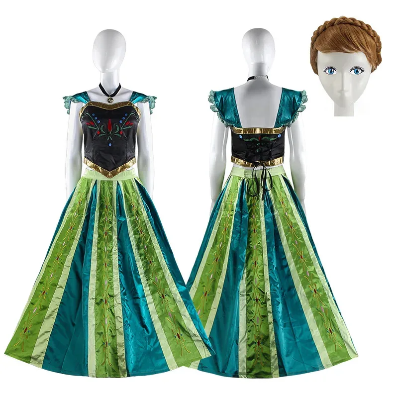 

Костюм для косплея из фильма Ана, маскировочное платье принцессы Снег, полный комплект для женщин, наряд на Хэллоуин, карнавальная праздничная одежда, ролевые игры