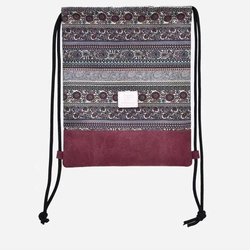 Cotton Fabric Backpack Female Gypsy Bohemian Unisex Bundle Rope Sport Backpack School Bags Travel Beach Bags For Men Women - view 6