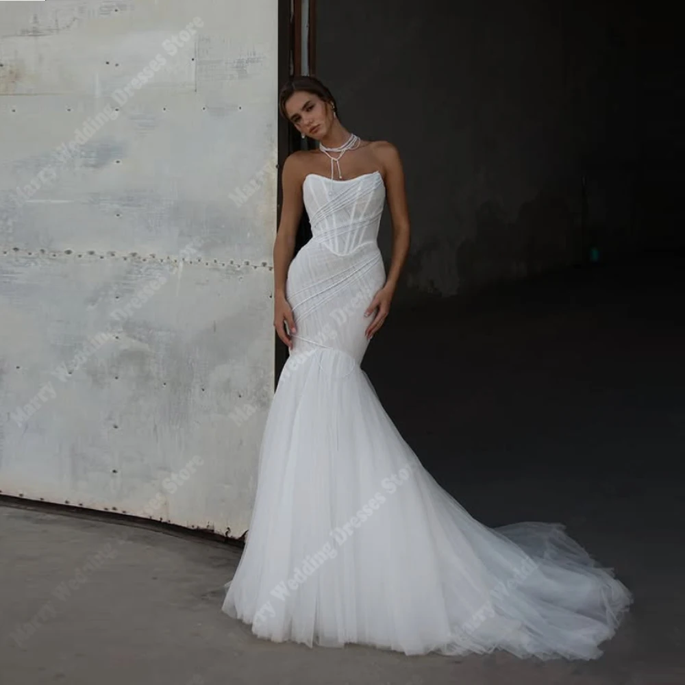 

Elegant Sleeveless Women Wedding Dresses Attractive Mermaid Bridal Gowns Mopping Length Princess Banquet Vestidos De Novias 2026