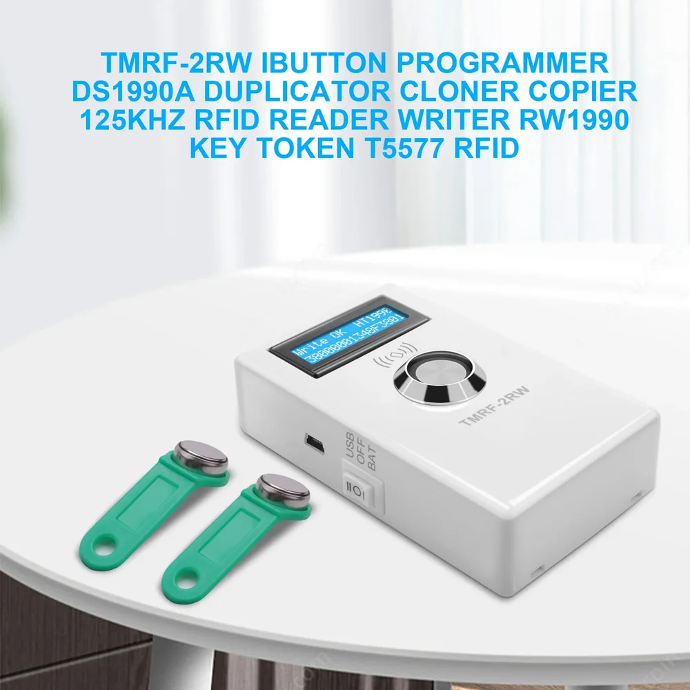 TMRF-2RW iButton Programmer DS1990A Duplicator Copier 125KHz RFID Reader Recorder RW1990 Key Marker RFID T5577 Keychain