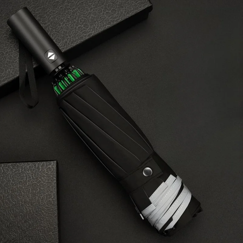 

German Green Giant Fully Automatic Reverse Extra Large Folding Umbrella Enlarged Thickened Wind-resistant Car-mounted Umbrella