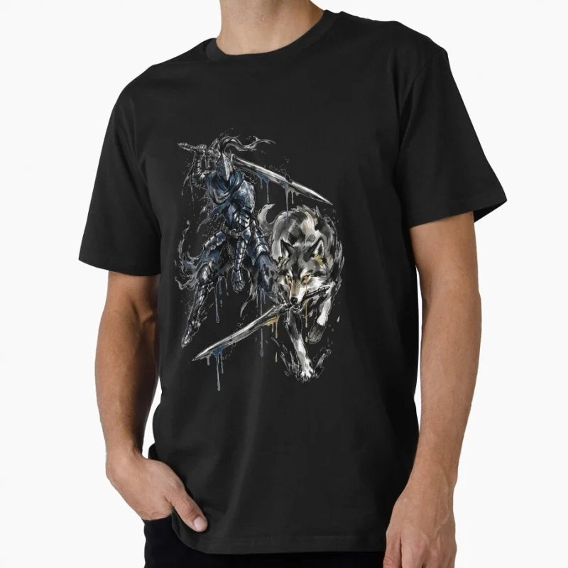 Loyal Abyss Knight & Great Wolf Eternal Companion Gift T-shirt Dark Souls Greatsword warrior Artorias Graphic clothes S-6XL — купить у AliExpress WW