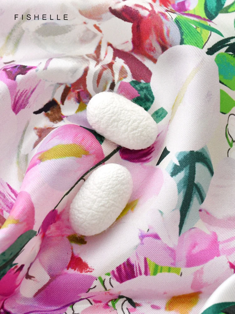 Bufanda de seda natural con estampado chino para mujer, pañuelo cuadrado de lujo para la cabeza, hijab, chal de primavera y verano