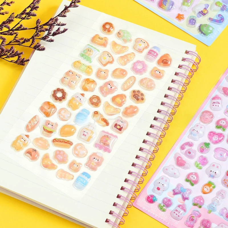 Japanese Style 3D Puffy Stickers Cute Cartoon Relief Stickers for Kids DIY Scrapbooking Journal Decoration Creative Craft Sticke