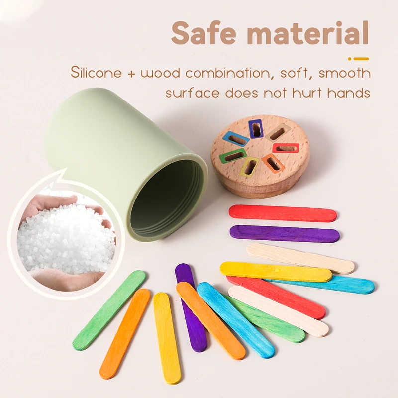 Baby Montessori Silicone Toys Color Sorting Toys Fine Motor Exercise Sensory Shape Matching Games Educational Toys Newborn Gift