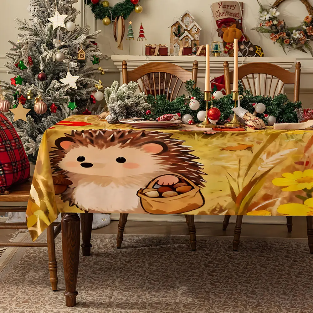 Autumn Brush Strokes Waterproof table cloth, splash-proof tablecloth, for party, Halloween, Christmas, dining, camping