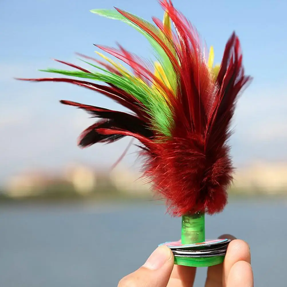 4 個キック羽根おもちゃ子供のスポーツおもちゃ羽根オンドリカウンターウェイト鉄シート