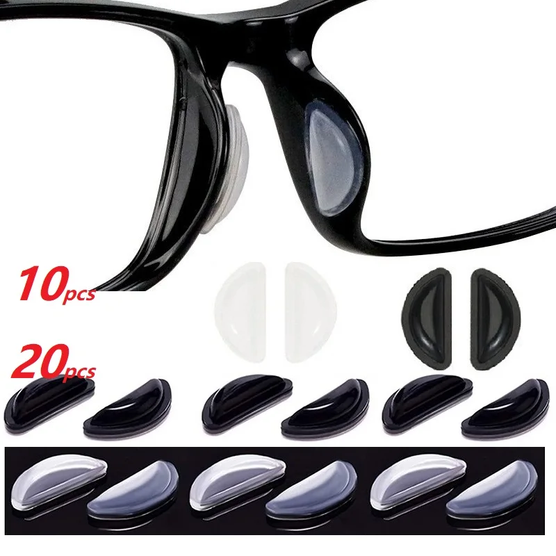 10/20PCS Glases Nose Pads Silicone Clear Eye Pads Stickers for Glasses Nose Support Glasses Anti Slip Nose Pad YJBT01
