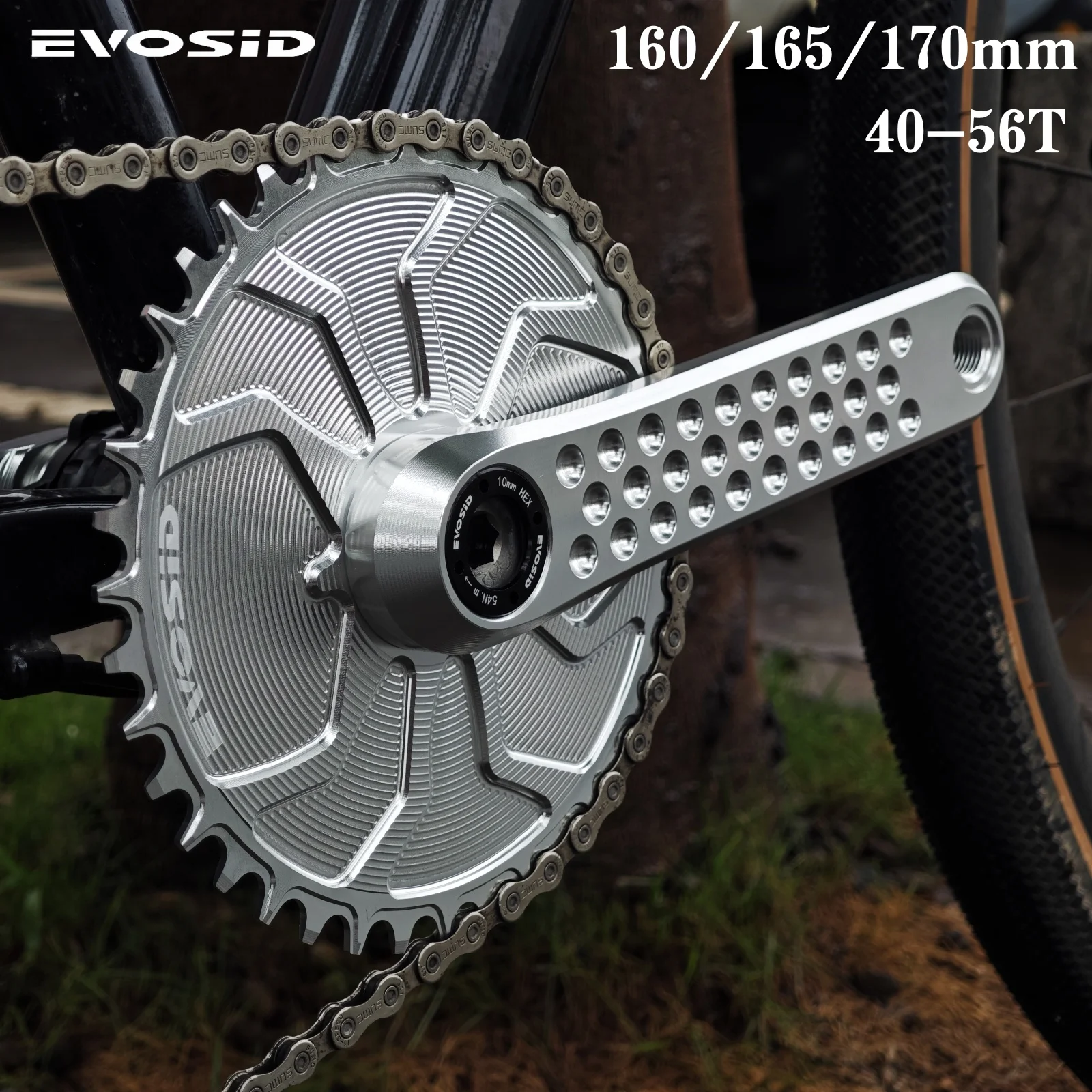 

EVOSID Road Bike Crankset 160/165/170mm 3nail Direct Mount Chainring 40-56T Gravel Bicycle Hollow Intregated Crank 12S Bike Part
