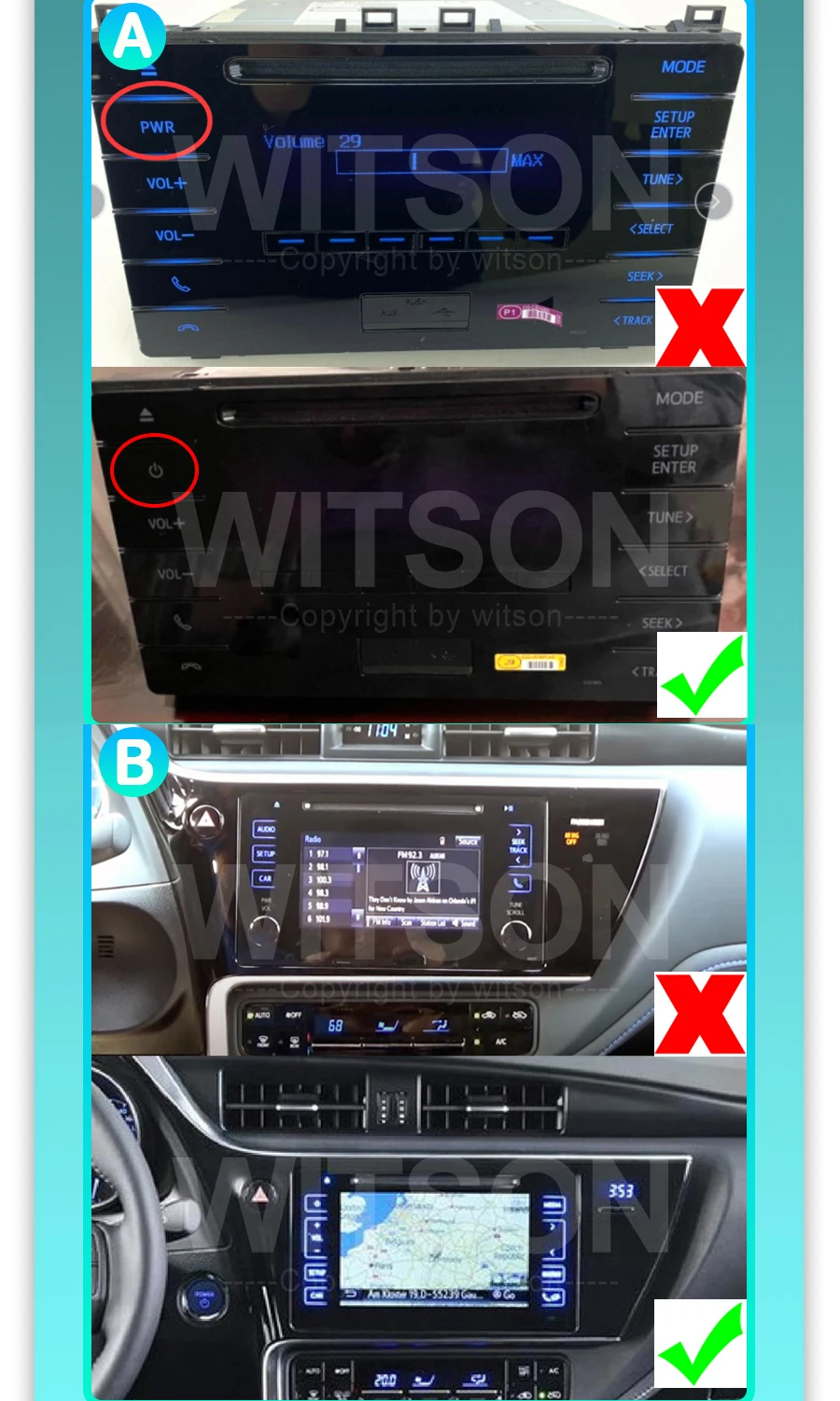 WITSON Autoradio Android 12 Radio with CarPlay WIFI DSP FOR TOYOTA AURIS 2017 Car Stereos Multimedia Player