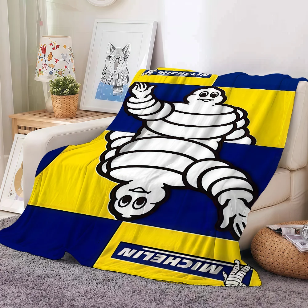 Fashion print M-MichelinS Blanket For Sofa Office Bed Plane Travel Sleep Read Relax Camping Soft And Warm