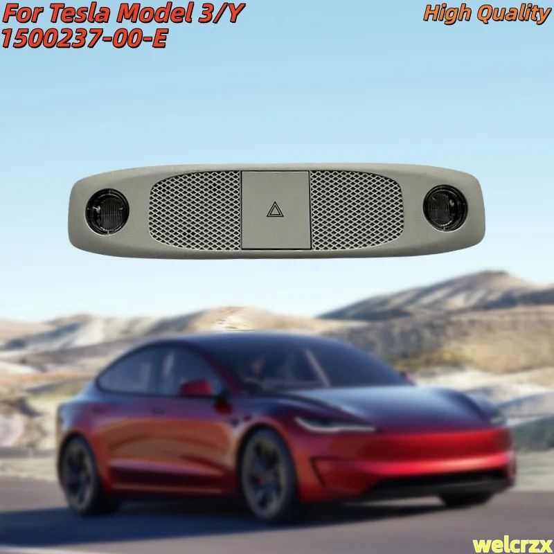 

For Tesla Model 3 / Y Car Front Interior Roof Headliner 1500237-00-E Lighting W/ Hazard All-serie 150023700E 2017-2023
