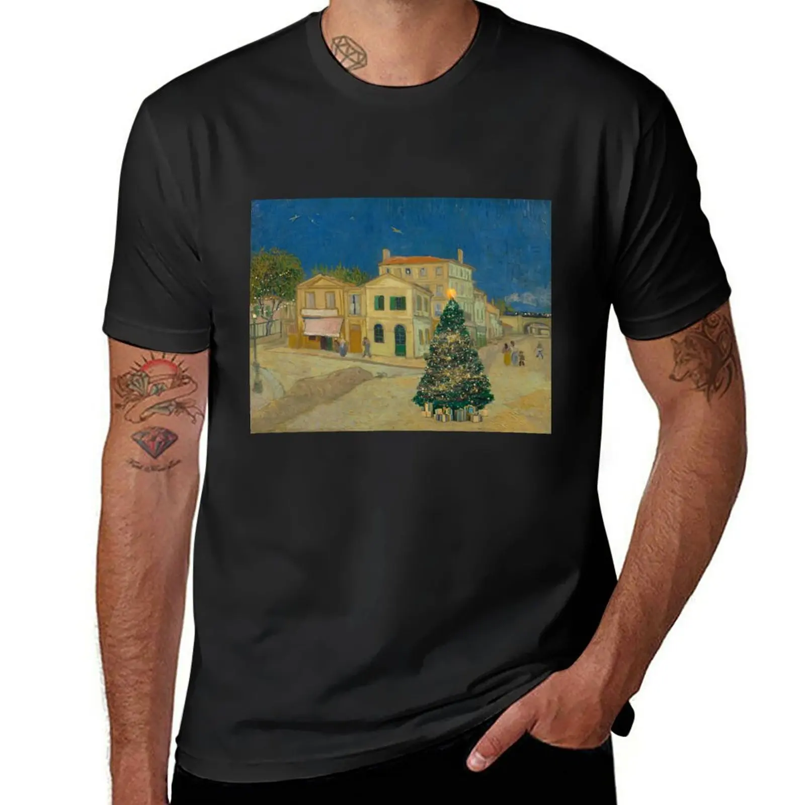 The Yellow House, Xmas, Vincent van Gogh T-Shirt T-shirt for a boy sublime t shirt graphic t shirts plain white t shirts men