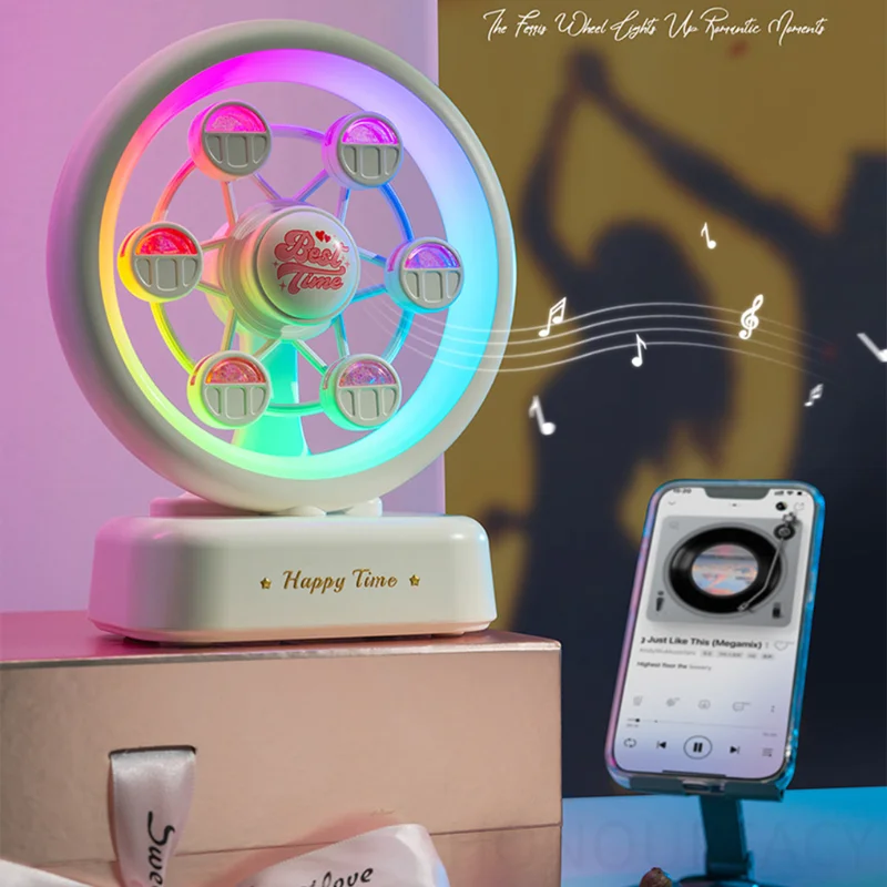 ลำโพงบลูทูธรูปชิงช้าสวรรค์ พร้อมไฟ RGB หมุนได้ แบตเตอรี่ 3000MAH ชาร์จผ่าน USB