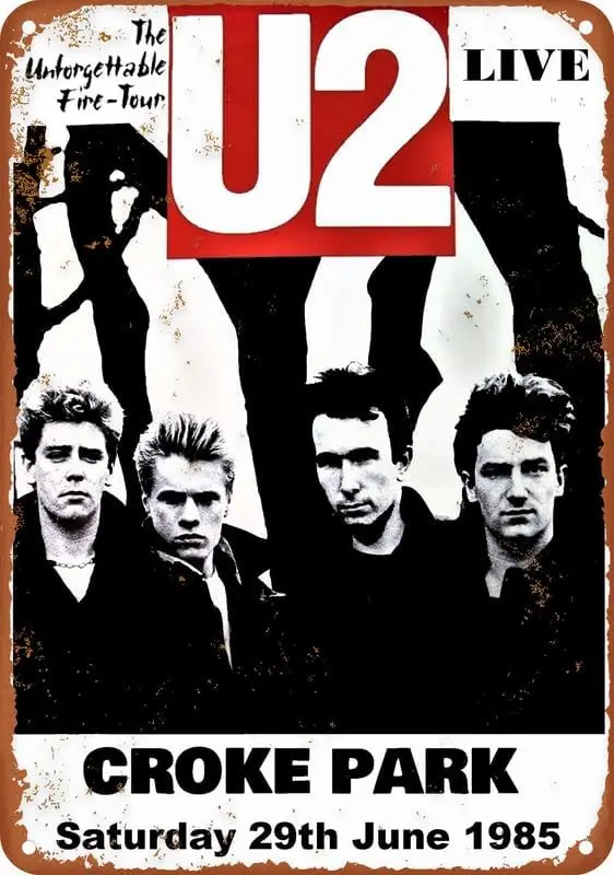 Konzert Croke Park Dublin Irland 1985, Blechschild, Metallblechschilder, Bar, Café, Zuhause, Wanddekoration, Retro-Poster