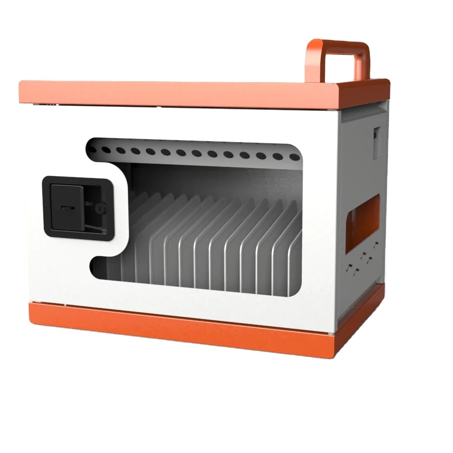 16-Port Wheeled Classroom and Office Charging Cabinet Universal Charging Rack for iPad Tablet and Laptop Storage Charging Rack