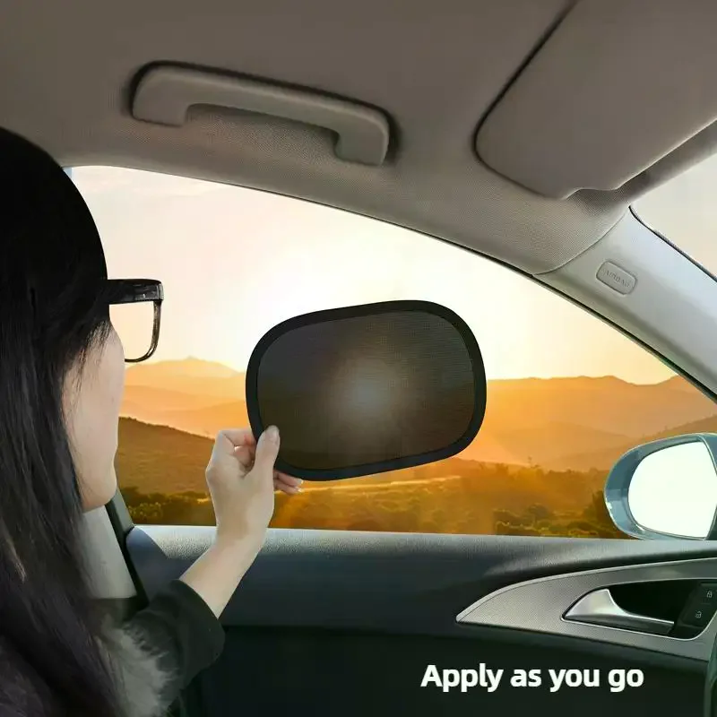 2pcs Summer Car Mini Small Shading And Anti-static Film Car Side Window Sun Protection And Heat Insulation Sunshade Cover
