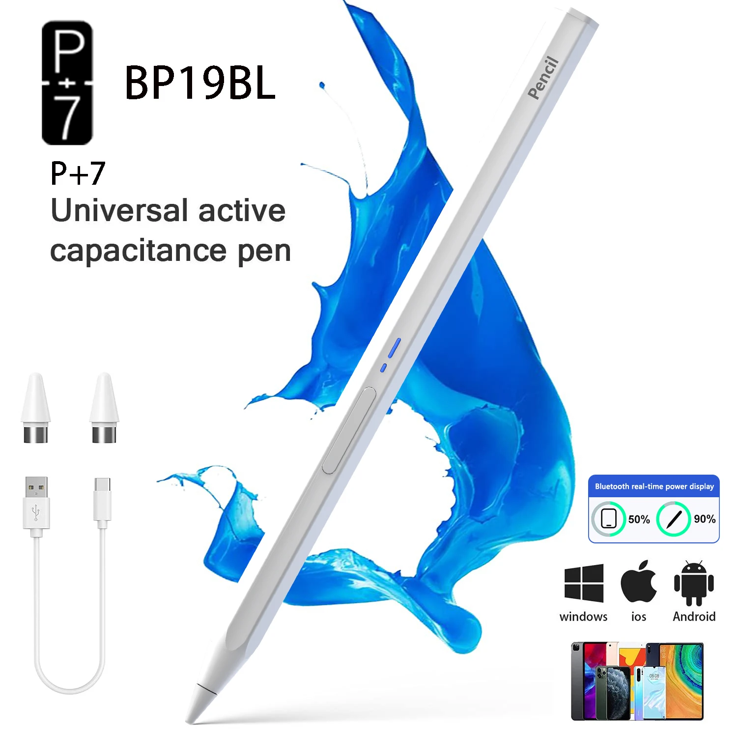Tablet Stylus Accessories - Penna Stilo Esagonale Universale P+7 per