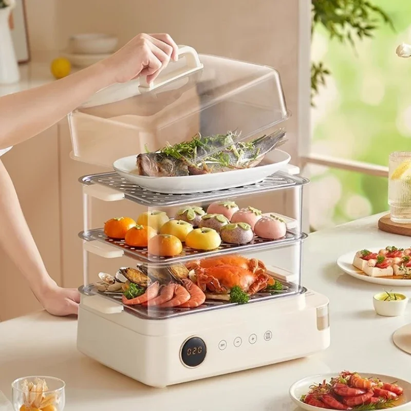 For Multifunctional electric steamer 24L household three-layer thermal insulation regular reservation steam breakfast machine