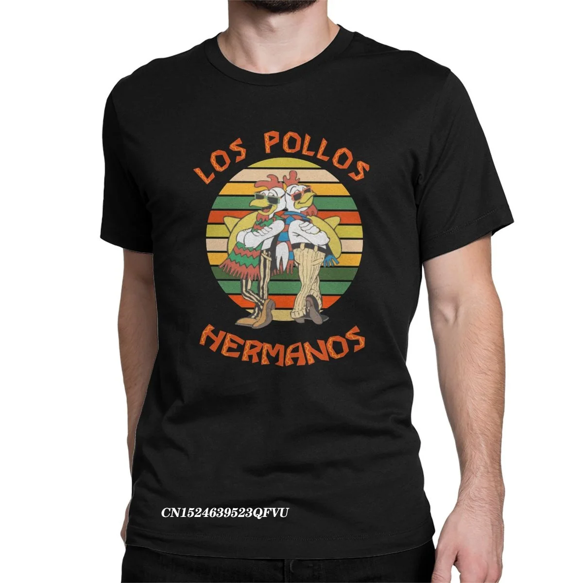 Los Pollos Hermanos Tshirt For Men Premium Cotton Fashion Tee Shirt Crew Neck Heisenberg Tees Harajuku Tops Gift Idea