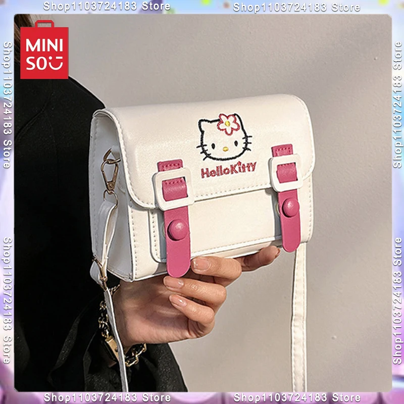 

Квадратная сумка MINISO Sanrio из искусственной кожи, аниме сумки на плечо, милый мессенджер, тоут, Мультяшные рюкзаки My Melody Cinnamorol Kuromi, модные сумки