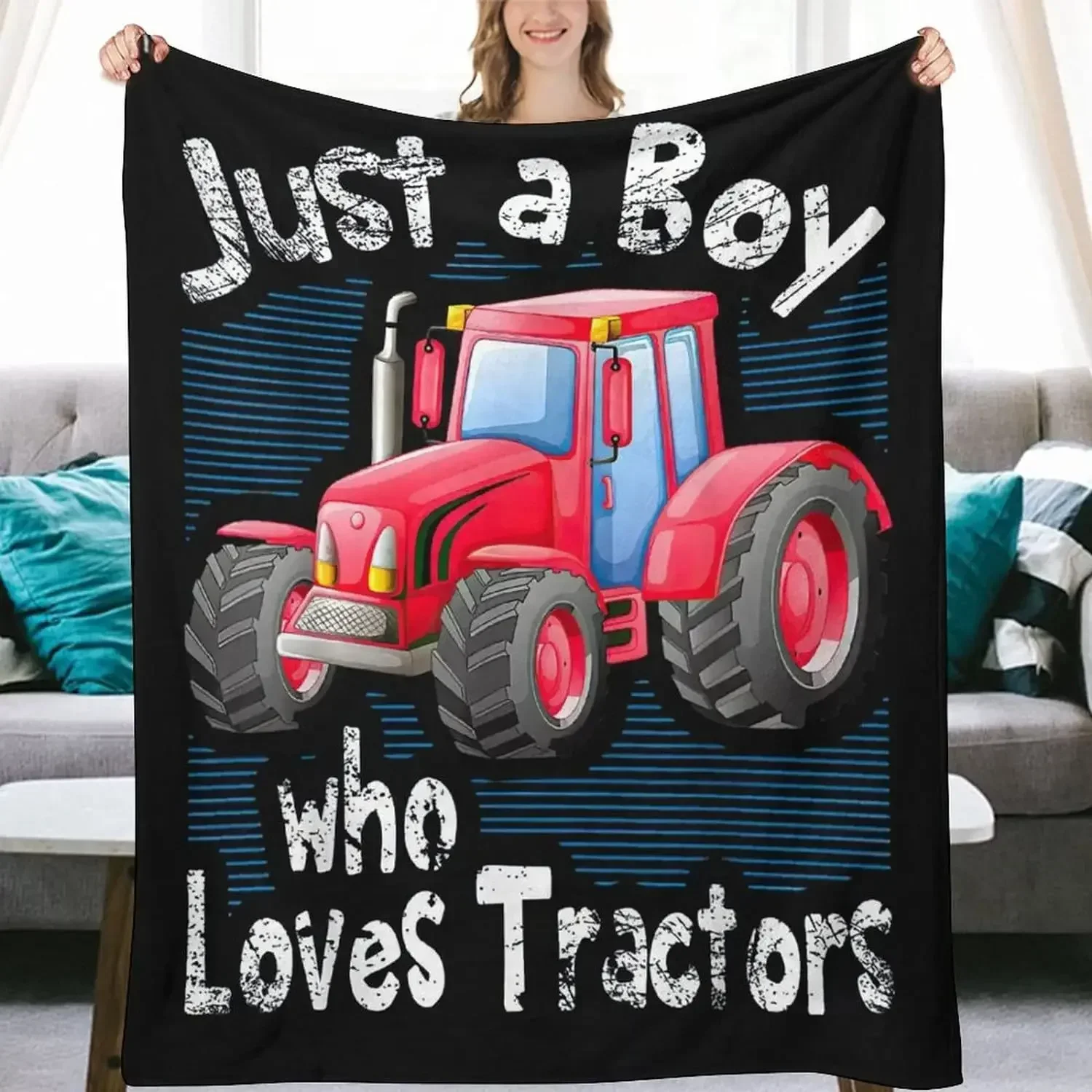 

Red Tractor Blanket for Boys and Girls, Lightweight Flannel Blanket, Soft, Super Warm, Birthday and Christmas Gift