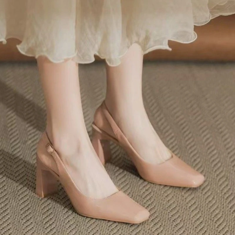 

Женские сандалии на высоком каблуке, лето 2024, неглубокая обувь, модные женские дизайнерские элегантные новые трендовые тапочки, модельные туфли-лодочки Sandalias De Mujer