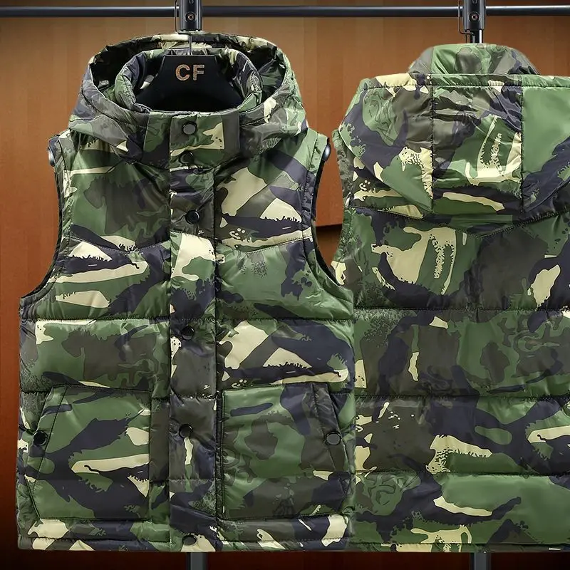 

Men's Winter Camouflage Down Vest Thickened Korean Style Couple Coat for Outdoor Adventures Teens Students​