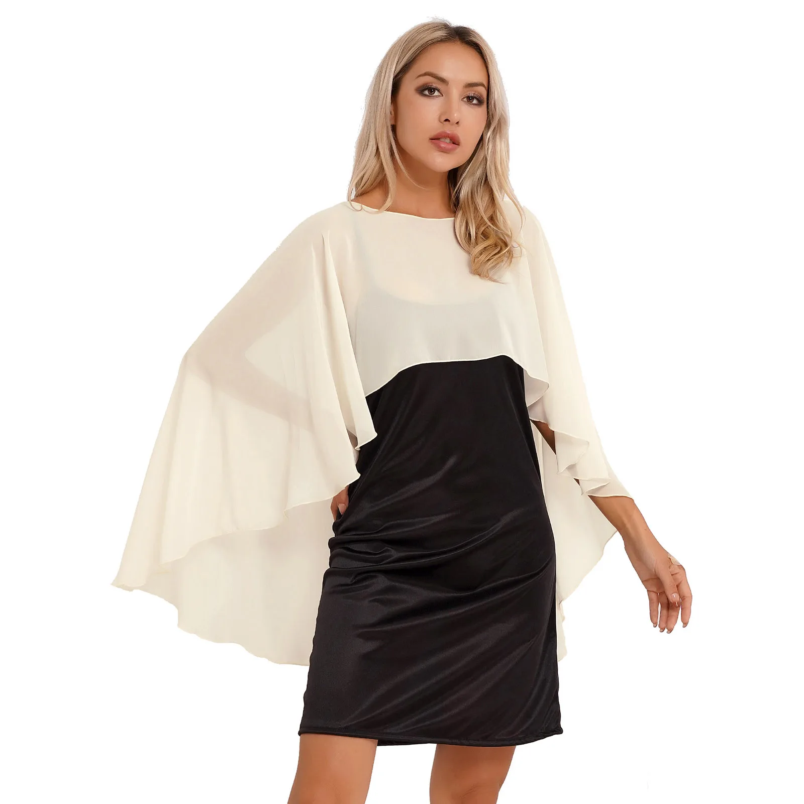 Women‘s Soft Chiffon Capes Shawl Ladies Evening Wedding Capes Shrug Ladies Bridal Lightweight Long Shawl Wraps Dress Cover Ups