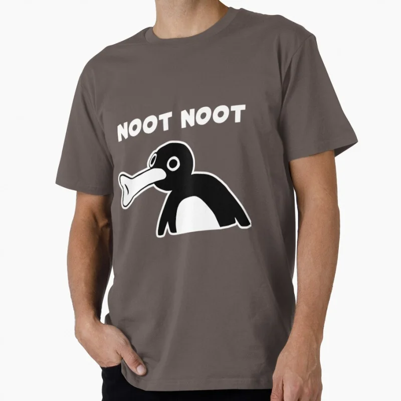 (Black Bg) Noot Noot Pingu meme Gift t shirt for man 1221 Cute penguin Graphic clothes All size tops S-6XL Funny cartoon Tee