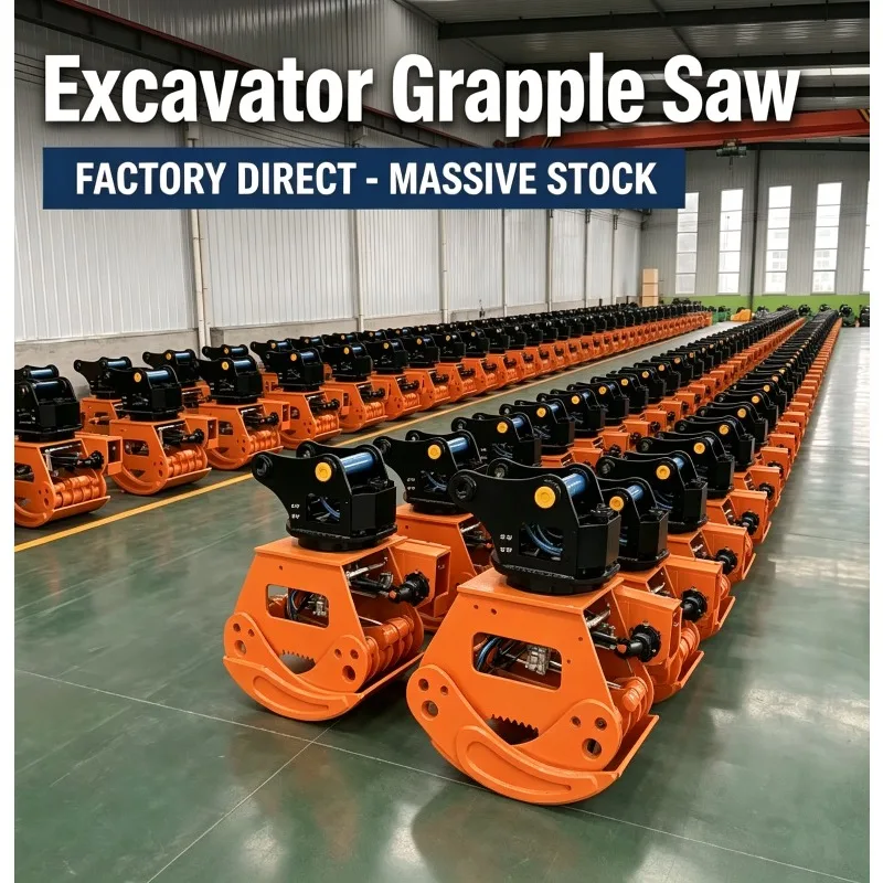 Heavy Duty 3000kg Hydraulic Grapple Clamp Saw with Adjustable Flow/Return,Chainsaw Excavator Attachment for Forestry Log Cutting