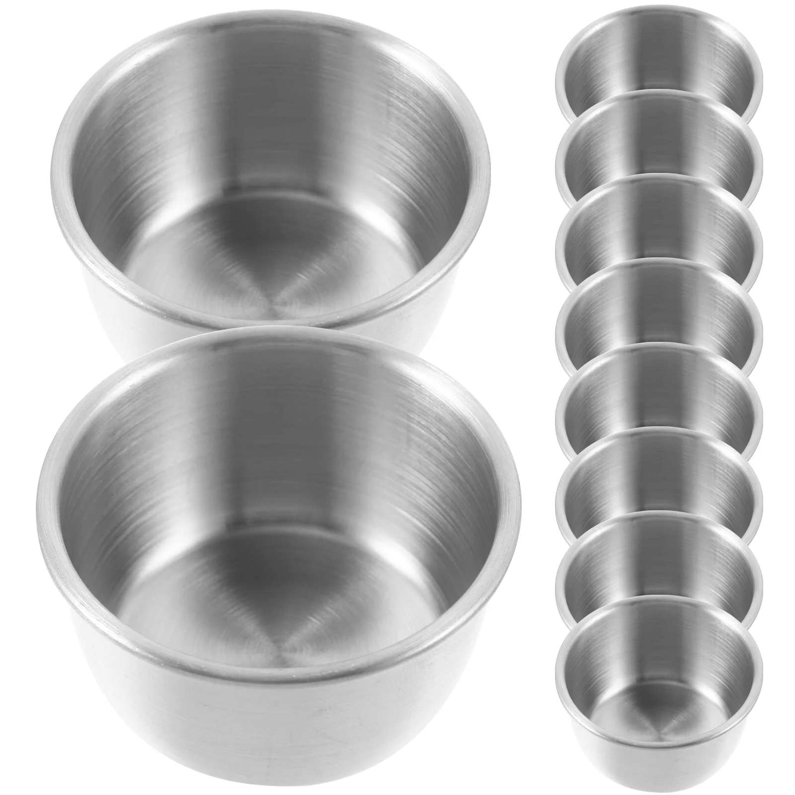 

10 Pcs Dipping Cups Stainless Steel Sauce Container Car Table Tray Bowls Food Containers with Lids Plate